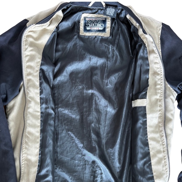 Civil Sektor Black & Beige Two-Tone Bomber Jacket Men’s M (Women’s L - Picture 5 of 9